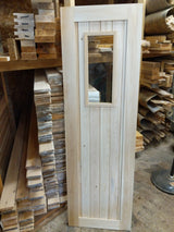 Solid cedar sauna door with glass 24" x 74"