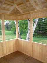 Looking out of this 12x12 gazebo adds a ceiling perspective.