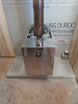 This is a sauna wood stove feed from the outside.