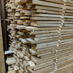 1x5x8 rough cedar lumber used to build saunas