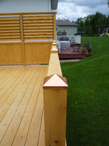 Cedar Deck with railings and louves