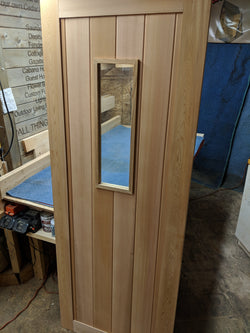 Red Cedar Door with glass insert